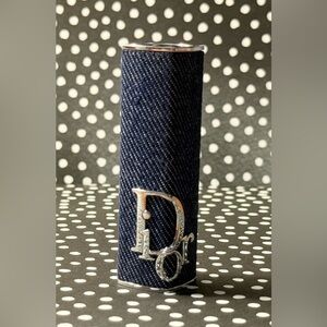 Dior Denim Blue Lipstick Holder with Silver Detail